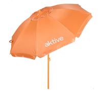 Aktive Sombrilla de playa inclinable D220 cm – Protección UV50, 8 varillas, ventilación – Naranja
