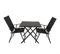 Aktive Conjunto de jardín plegable 61149 - Mesa 75x75x71,5 cm y 2 sillas en acero y textileno Baby