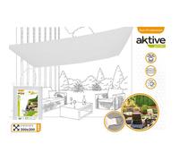 Aktive Garden 53916 - Toldo Vela para Exterior Blanco 200 x 300 cm De color blanco el gramaje del tejido es de 160 gr/m2 incluye 4 cuerdas de 290 m Incluye bolsa de plástico con asa y cierre de clic q