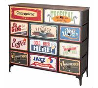 Aktive Cómoda Max Home 18404 – Dormitorio multiusos, 11 cajones de tela, gráficos retro