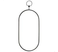 Aktive – Espejo de pared AKTIVE MAX Home 25x50 cm ovalado, marco metal, enganche metálico negro