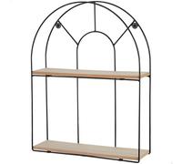 AKTIVE MAX Home Estantería de Pared, 35x10x45 cm, Máx. 4 kg, Circular, con 2 baldas, Diseño Moderno, Decorativo, Estructura metálica Negra, para salón, Recibidor, Dormitorio, Oficina (18463)
