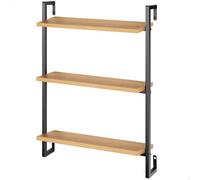 Aktive - Estantería de pared Max Home 40x12x55 cm, 3 baldas, hasta 6 kg, efecto roble, metal negro