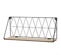 AKTIVE MAX Home Estantería de Pared, 48x20x13 cm, Peso máximo 2 kg, Rejilla de triángulos, Decorativa, Estructura de Metal, Balda de Madera, para salón, Oficina, Estilo geométrico (18472)