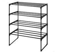 Aktive Estantería zapatero Max Home 4 niveles 68x30x85 cm, 16 kg, estructura negra, apilable