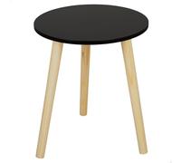 AKTIVE MAX Home Mesa auxiliar 18500 35x40 cm redonda negra patas madera efecto natural peso máx 5 kg