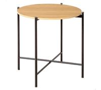 Aktive Mesa auxiliar MAX 40x40x40 cm, redonda, roble, estructura metálica negra, bandeja extraíble