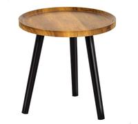Aktive – Mesa auxiliar redonda MAX Home 38x37 cm, madera efecto natural, patas negras, 5 kg