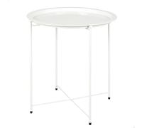 AKTIVE MAX Home Mesa Auxiliar Redonda, 47x52 cm, Peso máximo soportado 5 kg, Acero Blanco, Mesas metálicas, para Centro, con Bandeja extraíble, Decorativa salón, Comedor, Dormitorio (18501)