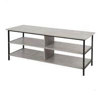 AKTIVE Max Home Mesa auxiliar televisor, 110x40x45 cm, Peso máximo soportado 30 kg, Efecto cemento, Estructura metálica negra, Para salón, Comedor, Dormitorio (18518)