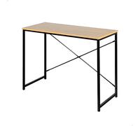 AKTIVE MAX Home Mesa Escritorio, 100 x 40 x 70 cm, Tablero Madera, Estructura Acero Negro, para Oficina y Estudio, Estilo Industrial, Resistente y Estable, Escritorios, Mesas Ordenador (18422)