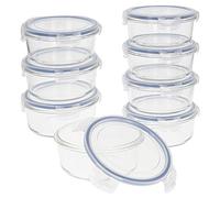 AKTIVE Max Home - Pack 8 Recipientes Herméticos de Vidrio, táper Cristal Apto para Microondas, Envases para Comida con Cierre, 800 mililitros, Tapas transparentes, Contenedor de Alimentos (16536)
