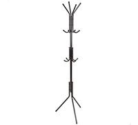 Max Home - Perchero de pie, 45x40x170 cm, negro, peso máximo soportado 8 kg, con varias perchas, inoxidable, para sombreros, abrigos, accesorios, para la entrada, recibidor, oficina
