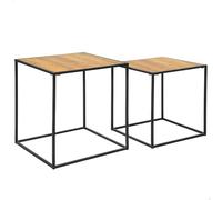 Aktive Set 2 mesas nido MAX Home 37x37x35 y 37x37x40 cm Estructura metálica negra