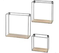 Aktive Estanterías de pared cuadradas MAX Home Set 3, 25/22/17 cm, metal negro, carga 4 kg