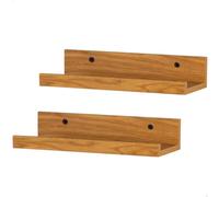 AKTIVE MAX Home Set de 2 estantes de Pared, 25 cm, Efecto Roble, Flotante, para Cuadros, Decoración, Salón, Comedor, Cocina, Baño (18486)