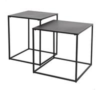 AKTIVE - Set de 2 mesas auxiliares MAX Home - 38x37 y 34x41 cm - Metal negro - Peso máx 5 kg