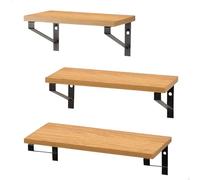 Aktive Estantes de pared Max Home - Set 3 (42/34/28 cm) madera, metal negro, 6 kg