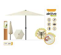 Aktive - Parasol sombrilla jardin hexagonal con ventilacion Garden diámetro 250cm - Mástil de aluminio 34 mm - sombrilla para jardin Color vainilla