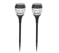 Aktive - Set 2 balizas solares LED 5-10 lúmenes, emiten luz cálida, proyección decorativa, sin cables, autonomía hasta 8 horas, resistentes al agua (IP24), iluminación para terrazas y jardines