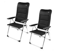Aktive set 2 sillas plegables y multiposición c/acolchado negro respaldo alto 123 cm