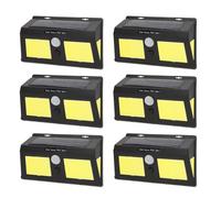 AKTIVE Pack de 6 Apliques solares LED para exteriores, 500 Lúmenes, Sensor de movimiento, Protección IP55, Alcance 15 m, Hasta 5 horas de luz, Iluminación jardín o terraza, Instalación en pared