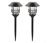 Aktive - Set de 2 balizas LED solares, luz cálida 6 lúmenes, autonomía 8h, 1 LED por baliza, alcance de 1m, resistencia IP44, estacas para clavar fácilmente en el suelo, botón on/off, ideal para jardí