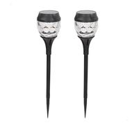 AKTIVE Set de 2 balizas solares LED, Luz cálida 5-10 lúmenes, Proyección decorativa, Sin cableado, Alcance 1-2 m, Resistente al agua, Para jardín, senderos y terrazas (61586)