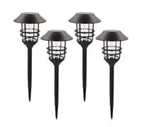 Aktive set de 4 balizas led solares luz cálida 6 lúmenes ip44 17 cm