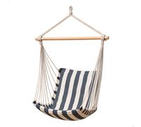 Aktive - Silla colgante 90X55x125 cm de algodón y poliéster a rayas, con soporte superior de madera, ideal para jardín, terraza o camping
