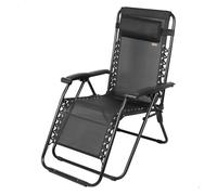 AKTIVE Tumbona jardín plegable, Color negro, 52x68x104 cm, Gravedad cero, Estructura acero, Tejido textileno, Soporta 110 kg, Antivuelco, Cojín acolchado, Hamaca terraza exterior (61165)