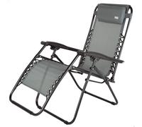 Aktive Silla plegable jardín gravedad cero gris 2 posiciones