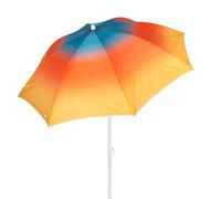 AKTIVE Sombrilla de playa 180 cm, 8 varillas, Estampado multicolor, Protección UV50, Mástil de acero inclinable y regulable en altura, Ligera y desmontable, Funda con asa de hombro incluida (62428)