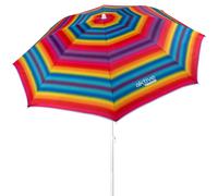 Aktive - Sombrilla de playa, Ø180 cm, con protección UV filtro 50, mástil Ø22-25 mm con 8 varillas de fibra de vidrio y palo flexible incluye bolsa para transportarla, Sombrilla playa plegable, Aktive