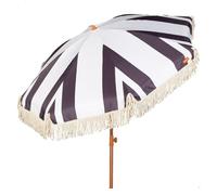 Aktive - Sombrilla de playa, D200 cm, mástil acero efecto madera 28/32 mm, tejido poliéster, protección UV50, 8 varillas, incluye funda de transporte, sombrillas de playa plegables