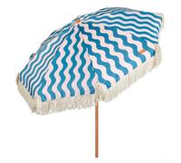 Aktive - Sombrilla de playa, D200 cm, mástil acero efecto madera 28/32 mm, tejido poliéster, protección UV50, 8 varillas, incluye funda de transporte, sombrillas de playa plegables