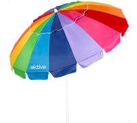 Aktive Sombrilla de playa D200 cm – Mástil acero 28/32 mm, nylon, UV50, 16 varillas, multicolor