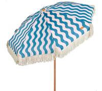 Aktive - Sombrilla de playa, D200 cm, mástil acero efecto madera 28/32 mm, tejido poliéster, protección UV50, 8 varillas, incluye funda de transporte, sombrillas de playa plegables