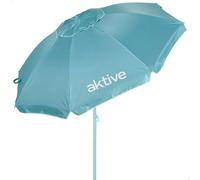 Aktive Sombrilla de playa inclinable D220 cm – Protección UV50, 8 varillas, ventilación – Naranja