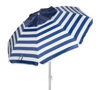 Aktive - Sombrilla de playa marinera antiviento, protección UV50 con revestimiento plateado, mástil de metal 28/32 mm, sistema de inclinación, 8 varillas de fibra de vidrio, ventilación Max+Air y