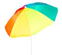 Aktive - Sombrilla de playa multicolor antiviento, protección UV50 con revestimiento plateado, mástil de metal 28/32 mm, sistema de inclinación, 8 varillas de fibra de vidrio, ventilación Max+Air y