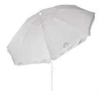 Aktive - Sombrilla de playa, gris, mástil aluminio 28/32 mm, tejido oxford, protección UV50, 8 varillas, ventilación superior, revestimiento plateado, incluye funda de transporte, sombrillas de playa