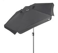 AKTIVE Sombrilla Grande hexagonal jardín, 220 cm, Color antracita, Protección UV50, Mástil acero, Tubo Ø28/32 mm, Chimenea, Inclinable y regulable en altura, Tejido poliéster (62339)