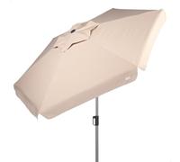AKTIVE Sombrilla Grande hexagonal jardín, 220 cm, Color marfil, Protección UV50, Mástil acero, Tubo Ø28/32 mm, Chimenea, Inclinable y regulable en altura, Tejido poliéster (62338)
