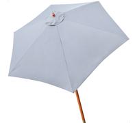 Aktive - Sombrilla jardín Ø300 cm, sombrilla grande jardín antiviento, forma hexagonal, verde, gris o crema, tejido poliéster reforzado 160 gr, 6 varillas, estructura y mástil de madera de Ø48 mm, res