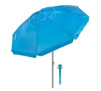 Aktive Sombrilla de playa Ø200 cm Azul UV50, mástil acero 28/32 mm, funda (62493)