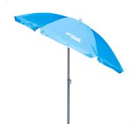 Aktive - Sombrilla playa antiviento.180 cm, 200 cm o 220 cm, Max Air, azul, forma octogonal, poliéster con protección UV50 y revestimiento plateado, 8 varillas fibra de vidrio, mástil inclinable Ø28/3