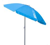 Aktive - Sombrilla playa antiviento.180 cm, 200 cm o 220 cm, Max Air, azul, forma octogonal, poliéster con protección UV50 y revestimiento plateado, 8 varillas fibra de vidrio, mástil inclinable Ø28/3