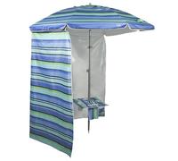 AKTIVE Sombrilla playa antiviento marinera, 210 cm, Pared lateral desmontable, Mástil acero, Inclinable y regulable en altura, Tejido poliéster Oxford, Protección UV50, Sombrillas grandes (62332)