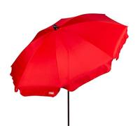 AKTIVE Sombrilla playa grande, 200 cm, Color rojo, Mástil acero, Inclinable y regulable en altura, Tejido poliéster, Protección UV30, Sombrillas grandes, Incluye funda transporte con asa (62333)